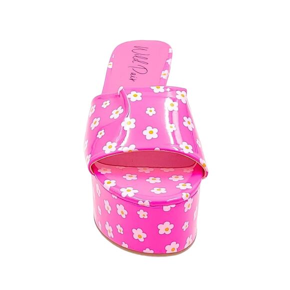 Wild Pair Women Platform Slide Sandals Melbourne Size US 7.5M Pink Floral - Picture 4 of 6